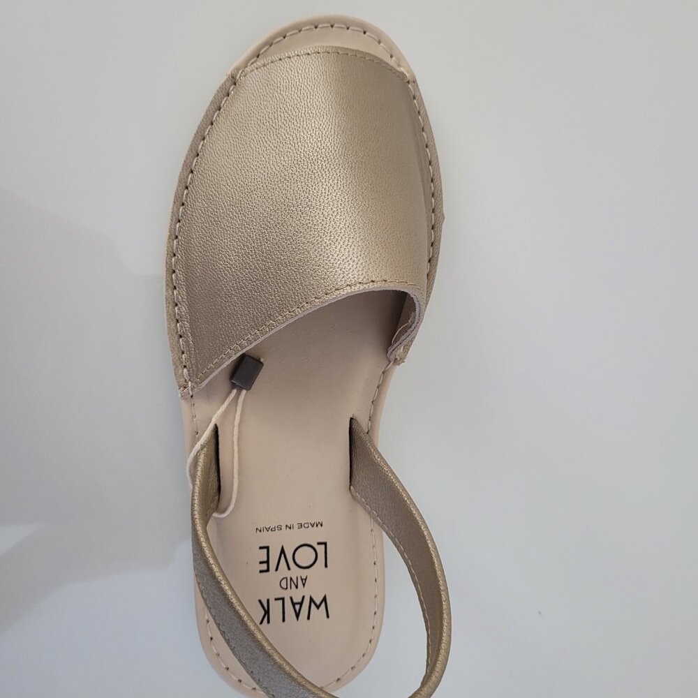 Walk and Love Metallic Bronze Leather Slingback Sandals – Size 6 – Made in Spain - Picture 5 of 5